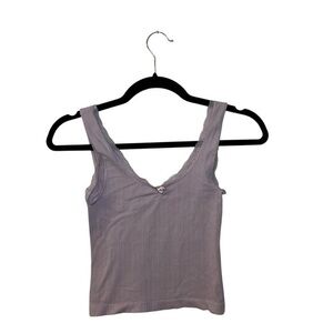 Full Tilt Lilac Lace Trim Tank Top